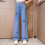 Mädchen-Jeans, hellblau, weites Bein, elastischer Bund, Größe 8-10 Jahre 8