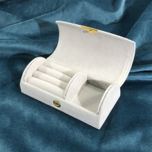 Ornament Storage Box - Bead Velvet Travel Portable Arched Jewelry Box, Small Jewelry Storage Box for Fashion Jewelry Packaging, Durable and Secure