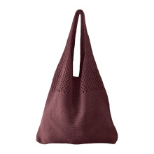 Simple Retro Hollow Crochet Bag Large Capacity Shopping Bag Women's Woven Shoulder Bag Crochet Spacious Design