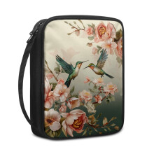 Hummingbird Flower Print Bible Case – Lightweight, Waterproof, Zippered Cover for Men & Women, Compatible with Standard Bibles