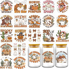 UV DTF Decals Spooky Retro Cowboy Ghost Cup Wraps 20 Sheets