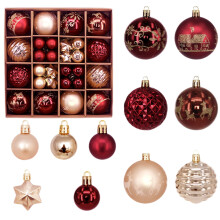 Christmas Ornament Balls Dark Red 44 Pcs