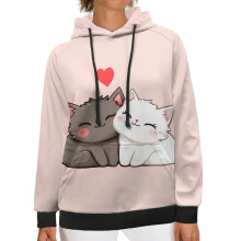 Cute Cats Womens Hoodies Pullover Trendy Sweaters for Women Fall Clothes Work Washable Hoodie Women Graphic Long Sleeve Sweatshirt Women Plus Size M