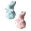 Flocking Rabbit Easter Decorations with Bowtie, Tabletop/Mantel Props, Lightweight Easter Centerpieces – 2PCS 1