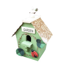 BirdHouses for Outside with Pole, Wood Birdhouse for Outdoors Hanging Garden Patio Decorative for Sparrow Throstle Outdoor Nesting Box