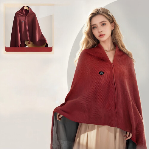 USB Portable Electric Heated Shawl, Adjustable Temp, Machine Washable, Soft Fabric – Compatible with USB Power Sources