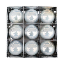 Plastic Pearl Christmas Ornaments 6 pcs Silver Decorations