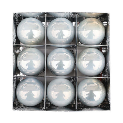 Plastic Pearl Christmas Ornaments 6 pcs Silver Decorations
