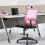 Mesh Office Chair with Arms Adjustable Height Pink 2