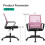 Mesh Office Chair with Arms Adjustable Height Pink 7