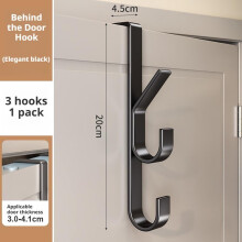 Over The Door Hooks, Vertical Hanging Coat Rack, No Drilling Required Metal Hanging Clothes Rack for Coats, Jackets, Hats, Robes, Towels