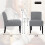 Fabric Armless Accent Chair Gray Solid Wood Legs 4