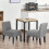 Fabric Armless Accent Chair Gray Solid Wood Legs 7
