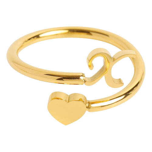 Herzring mit Initialen für die Enkelin (26 Buchstaben) 1
