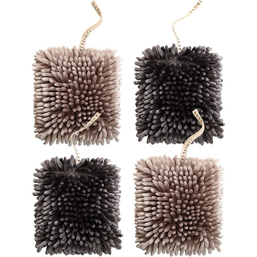 Chenille Hanging Hand Towel Balls Microfiber 4-Pack