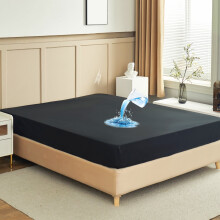 Black Mattress Protector Waterproof Queen 12-inch Deep