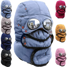 Winterliche Thermomütze mit Skibrille für Skifahren und Schnee