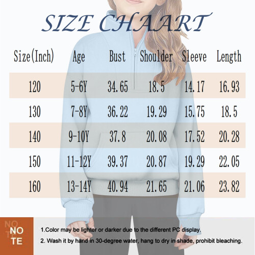 Kids Quarter Zip Fleece Pullover Sweatshirt Long Sleeve 2
