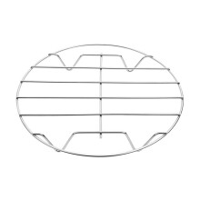 Grille de cuisson ronde en acier inoxydable avec support