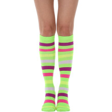 Womens Athletic Knee High Socks, Outdoor Sport Thigh High Stockings, Casual Stripes Tube Socks