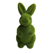 Easter Moss Bunny Figurine, Easter Bunny Moss Rabbit Statue, Green Moss Rabbit Statue for Festival Decor