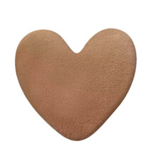 Coussin décoratif en velours marron en forme de cœur, 40 cm de large