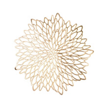 Ronde vinyl placemats van 15 inch (38 cm) in goudkleur.