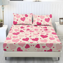 Ensemble de draps pour la Saint-Valentin, en polyester et élasthanne rafraîchissants, 3 pièces