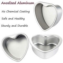 Heart Shaped Cake Pans Aluminum 4 Inch and 6 Inch Set of 2