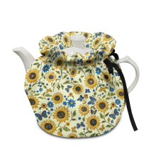Sunflower Tea Pot Cozy Double-Sided with Elastic Band and