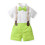 Ensemble garçon composé d'un haut fleuri à manches courtes et d'un short à bretelles, taille 2