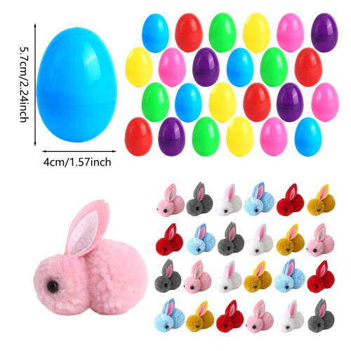 Easter Eggs with Plush Bunny Toys 24-Pack 2