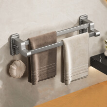 Toallero de pared con gancho y 2 brazos