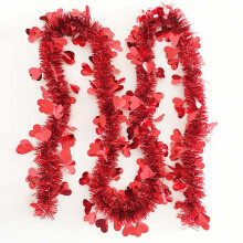 Heart Tinsel Garland for Valentine's Day Party Decoration