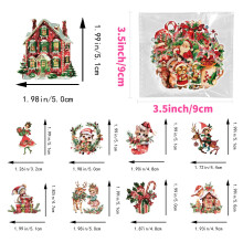 Vintage Christmas PET Stickers Waterproof 50-Pack