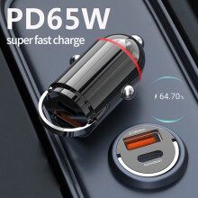22.5W Mini USB QC3.0 Car Charger Fast Charging Adapter Car Electronics Accessories 12V-24V TYPE-C PD65w