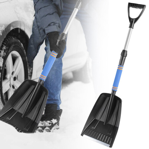 Shovel Car Winter Retractable Defrosting Tool Blue