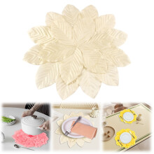 Placemat met kunstbladmotief, paarsgoud, 18x18 inch