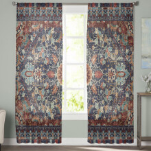 Sheer Curtains Voile Boho Flower Bud Pattern 52x108 Inch 2