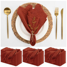 Cotton Linen Napkins 16 x 16 Inch 12 Pack
