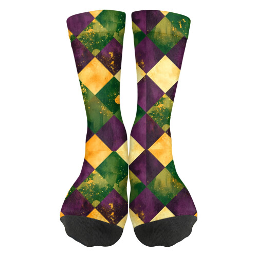 Willtoo Mardi Gras Socken mit festlichem Maskenmuster, bunt