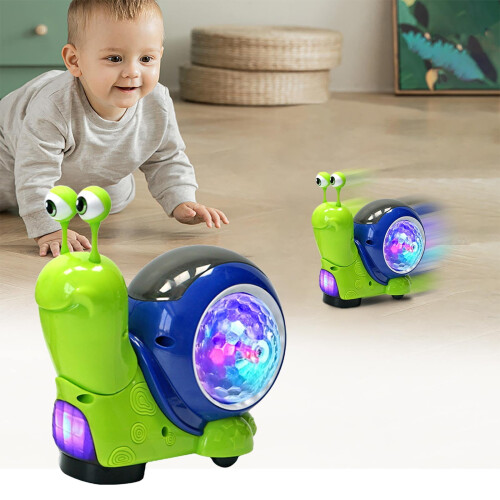 Electronic Crawling Snail Toy with Music and Lights 1 pc