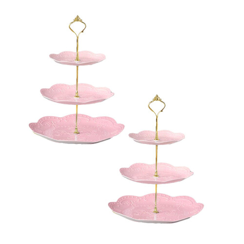 3-Tier Dessert Stand Plastic 2 Pieces