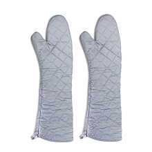 Gants de cuisine résistants à la chaleur jusqu'à 200 C, 61 cm (24 pouces), en coton et silicone.