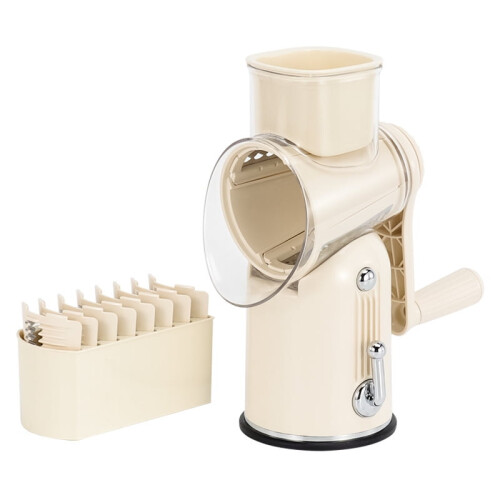 Râpe à fromage rotative avec poignée et base à ventouse –