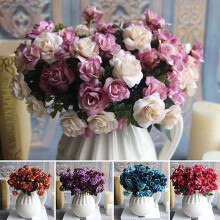 Roses artificielles en gros (15 têtes) - Faux roses pour mariage