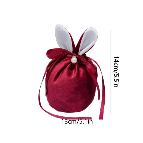 Easter Bunny Carrot Candy Bags Reusable Drawstring Pouches 2