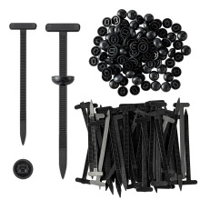 Grobro7 Kabelbinderschnalle, robust, Nylon, Schwarz