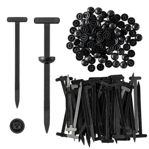 Grobro7 Kabelbinderschnalle, robust, Nylon, Schwarz