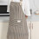 Grembiule da cucina da donna a righe in cotone e lino con tasche, 1